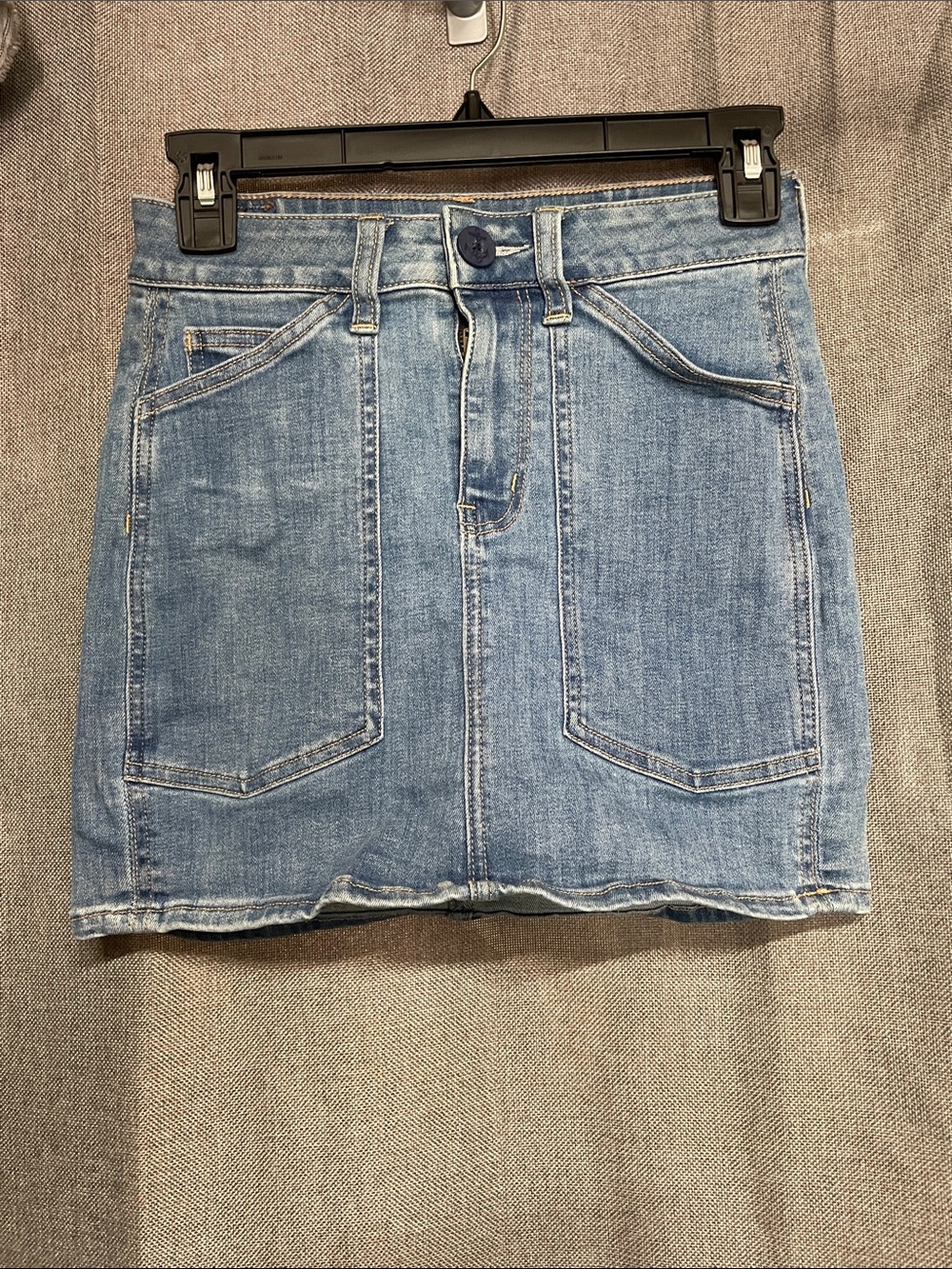 Classic Light Blue Denim Mini Skirt
